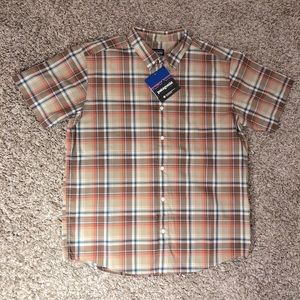 NWT Patagonia Fezzman Short-Sleeved Button-Down Shirt, Men’s Large, Plaid